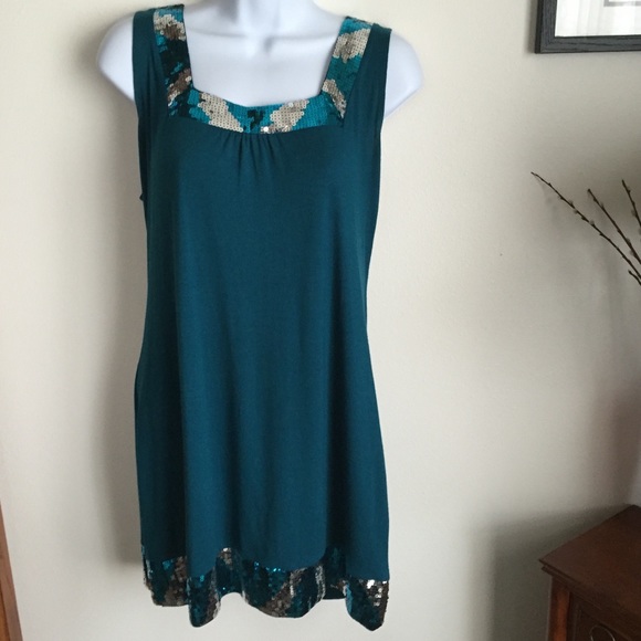 Express Dresses & Skirts - Teal sequin dress